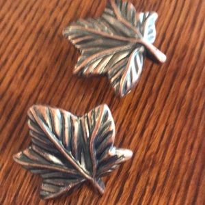 Set of 2 Copper Leaf drawer or closet pulls